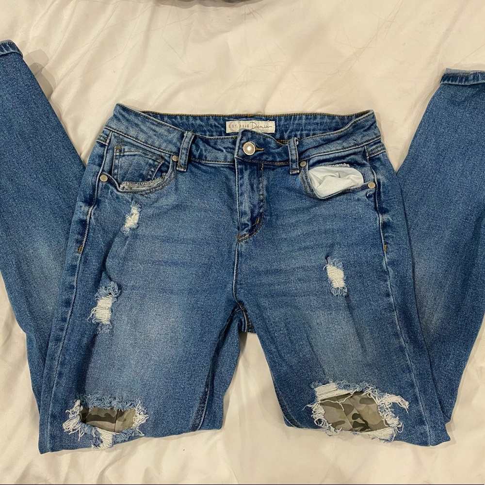Distressed with Camo Jeans